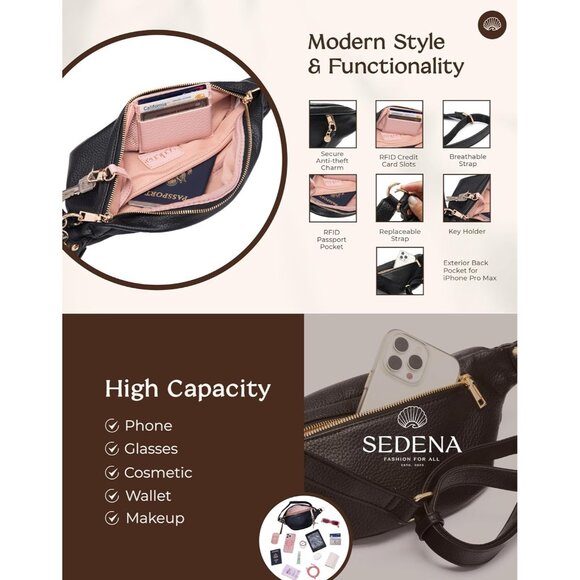 Ivory RFID Anti-Theft Crossbody Bag for Travel - Medium, Water-Resistant, Adjust - Picture 5 of 9